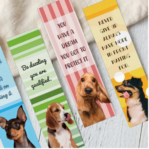 Inspirational Dog Bookmarks – Cute, Colorful Designs on Durable Cardstock for Book Lovers