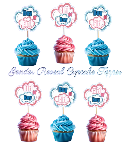 Gender Reveal Cupcake Topper