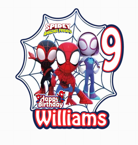 Personalised Spidey And His Amazing Friends Cake Topper Decoration