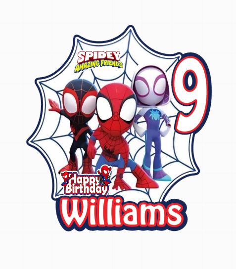 Personalised Spidey And His Amazing Friends Cake Topper Decoration